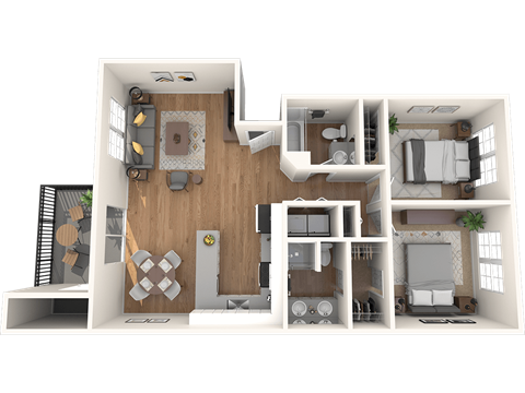 Outlook16 Two Bedroom Two Bathroom Floor Plan